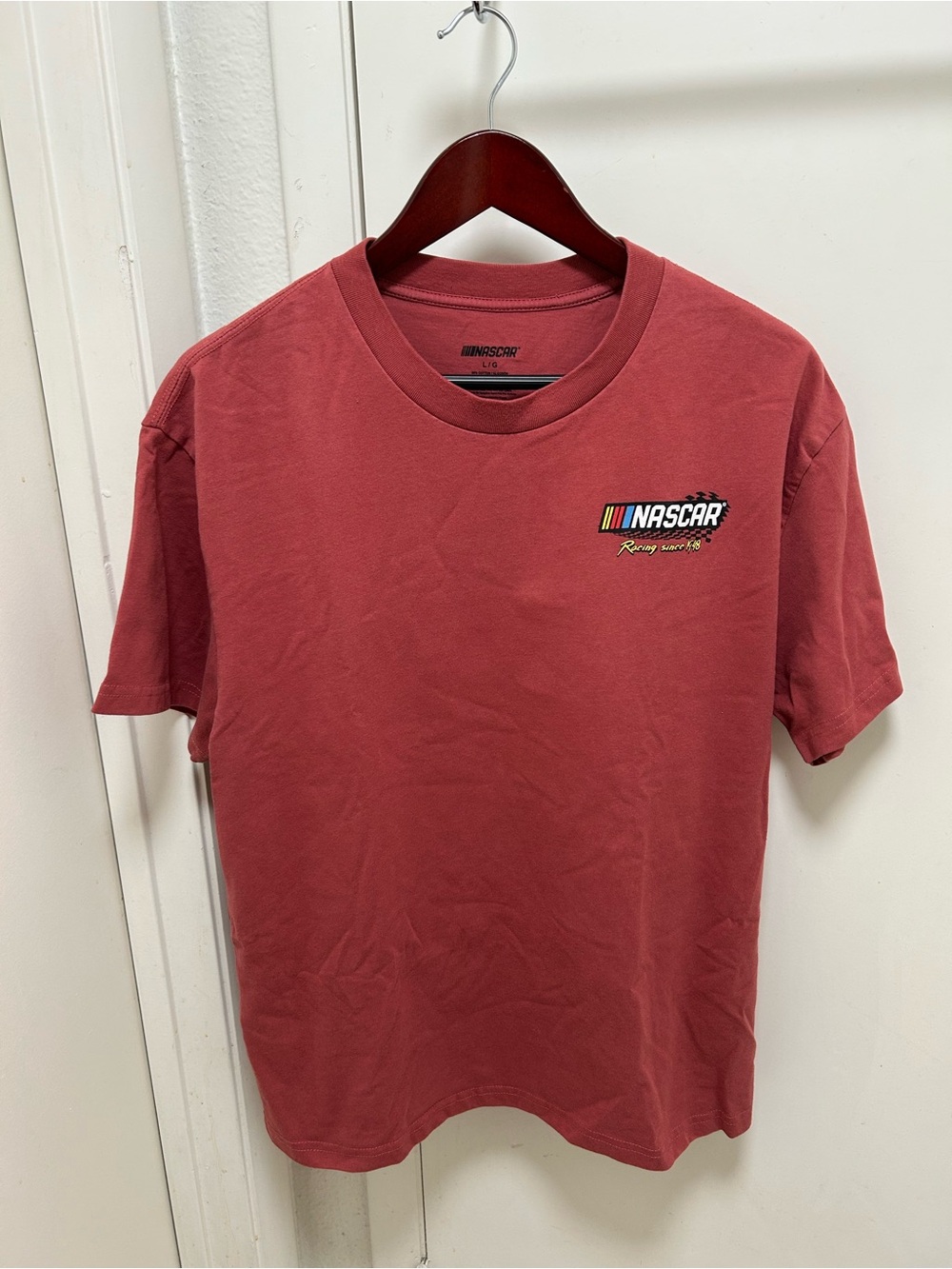 Nascar Men's Dusty Rose Short Sleeve Logo Tee